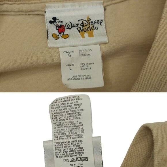 Walt Disney World Animal Kingdom Graphic T Shirt L Beige Elephant Palm Trees - Picture 8 of 16